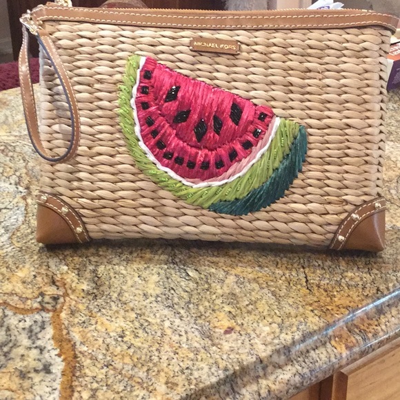 MICHAEL Michael Kors Handbags - 🍉 HP 🍉 MICHAEL KORS WATERMELON CLUTCH & SIZE 7/8 SANDALS🍉